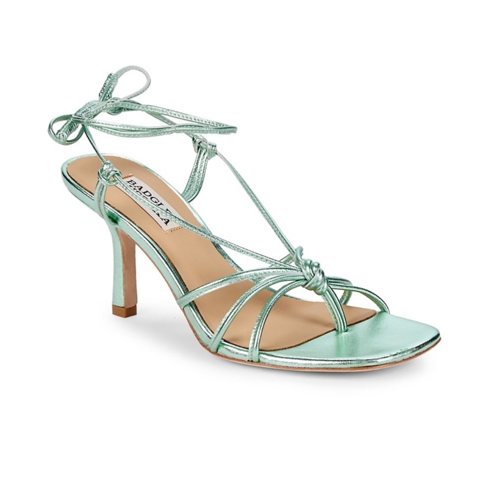 Jovial Metallic Leather Heeled Sandal